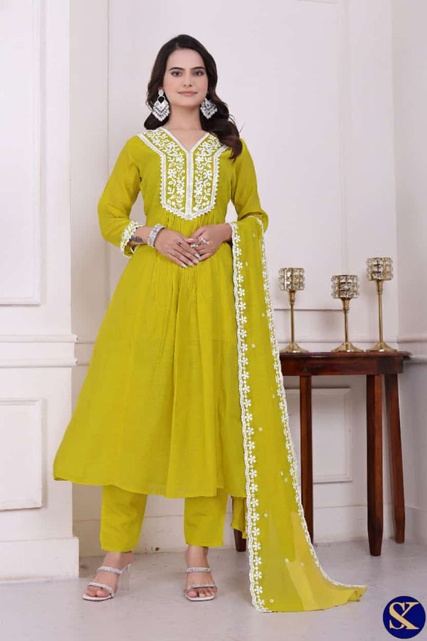 MAL CHANDERI KURTA PANT DUPATTA