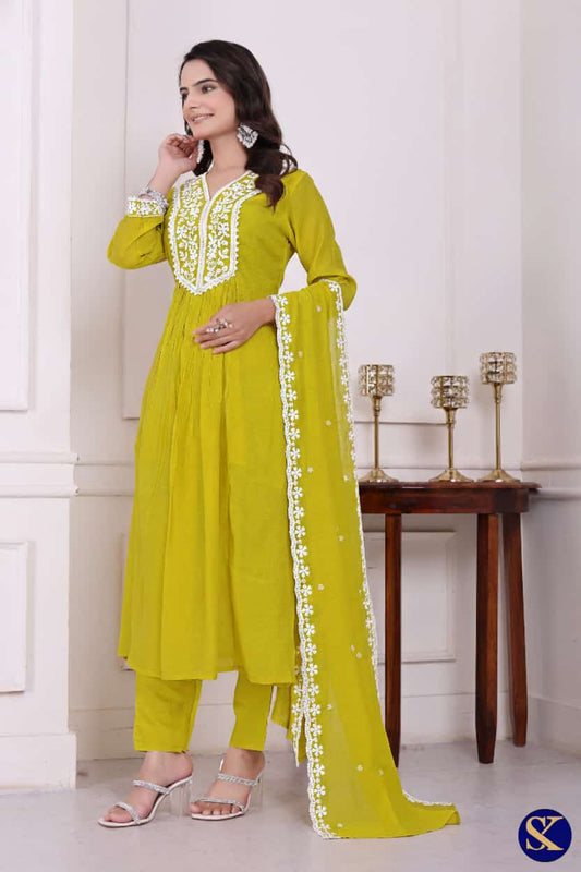 MAL CHANDERI KURTA PANT DUPATTA