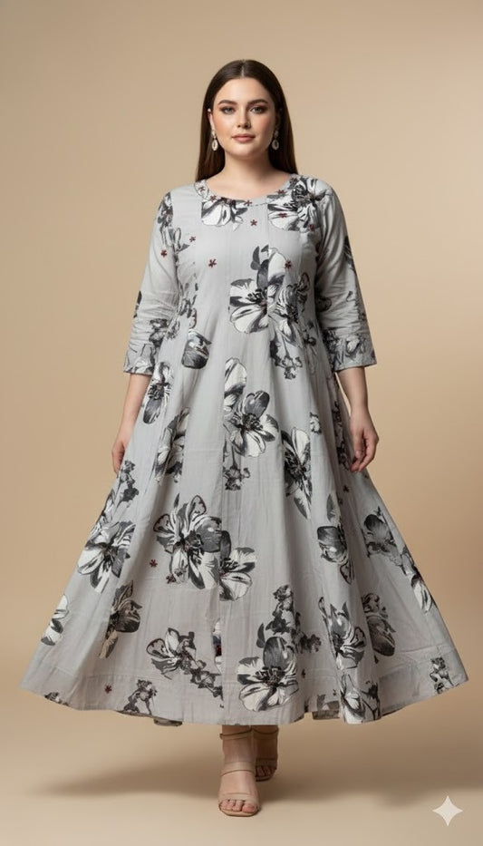 CAMBRIC COTTON PLUS SIZE GOWN