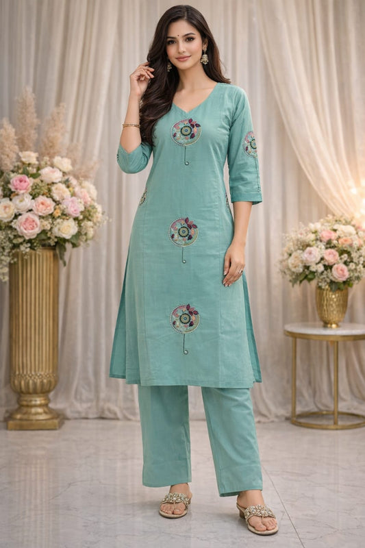 COTTON KURTA WITH THREAD WORK