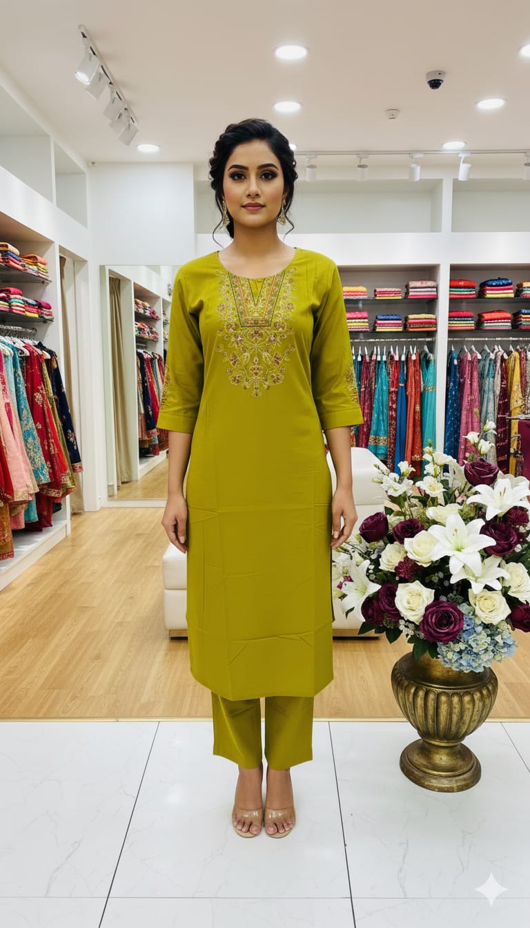 COTTON KURTA WITH THREAD WORK